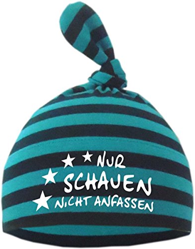 Kleiner Fratz Baby Zipfel Mütze gestreift (Farbe petrol-aqua) (Gr. 1 (0-74) Nur schauen nicht anfassen/FAT Cover