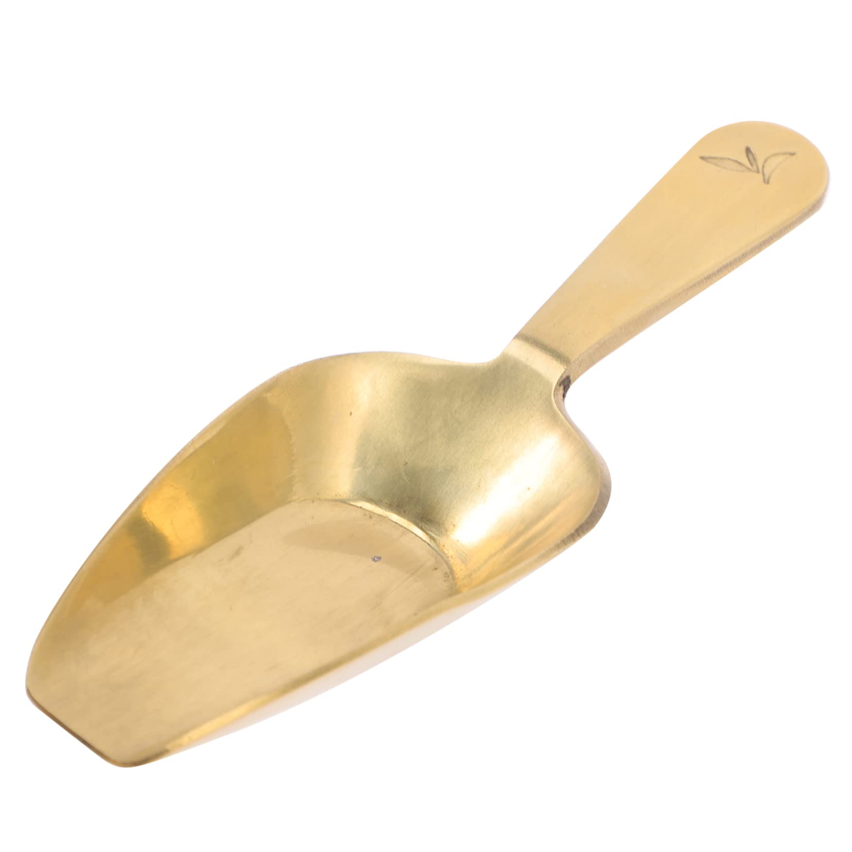 Cabilock 4piezas Cucharilla De Latón Para Té y Café Cucharón Ligero y Portátil Accesorio De Cocina Ergonómico Para Infusiones y Granos De Café Fácil De Limpiar y Usar