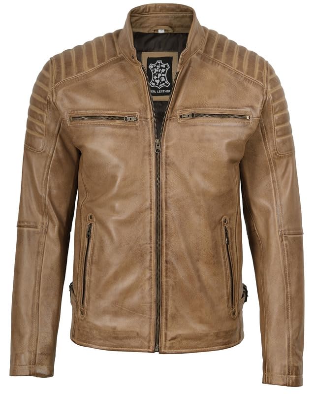 Image of Decrum Real Lambskin Mens Leather Jacket