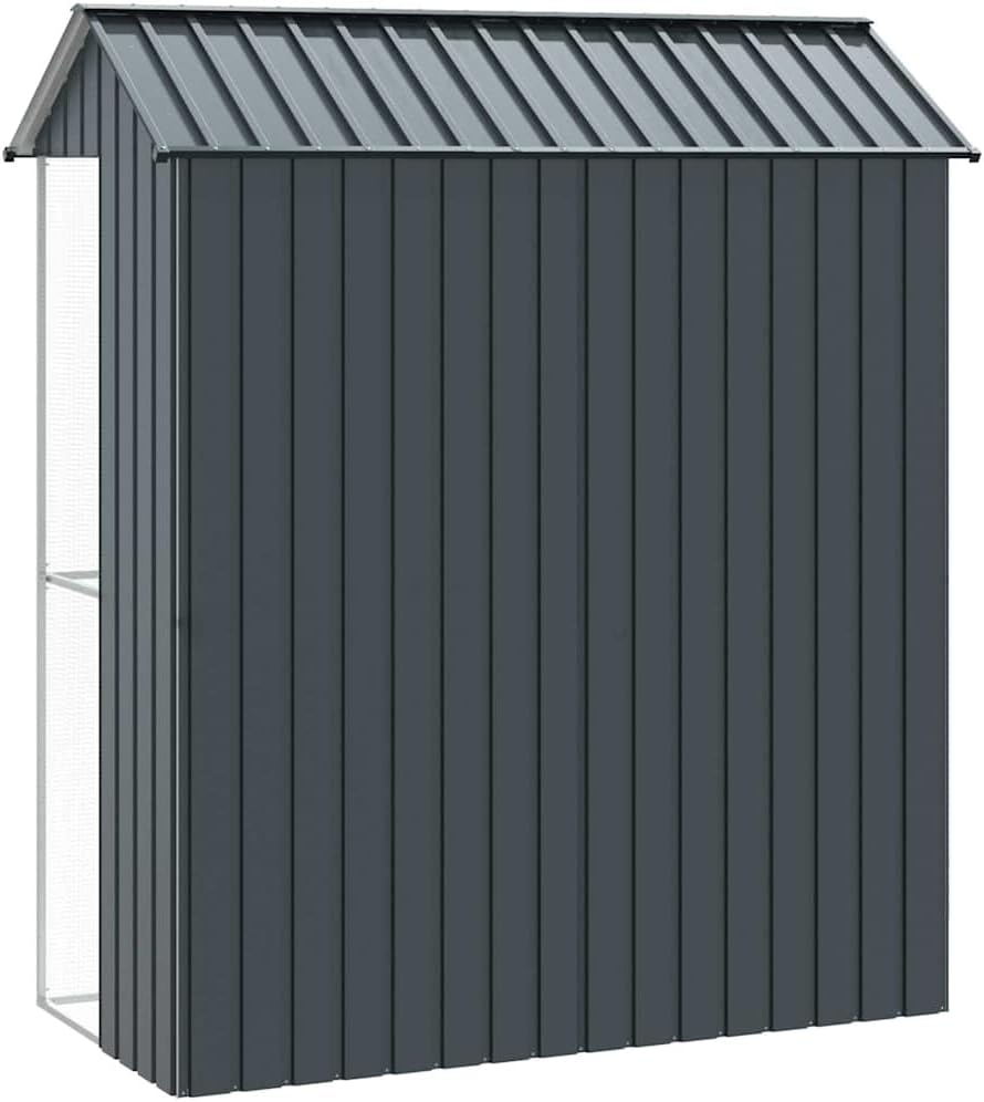 Side view of the Generico bird cage, showing the solid back and side panels