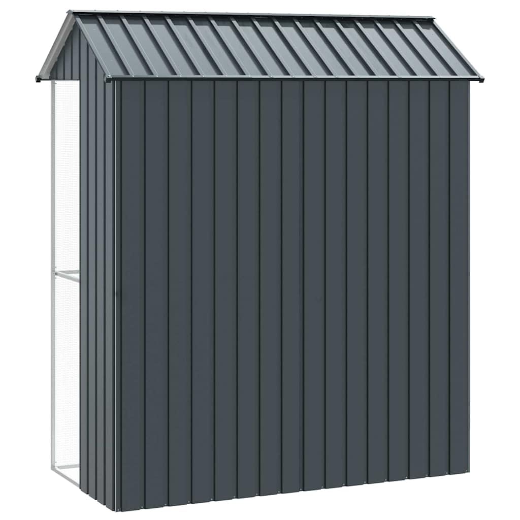 INLIFE Vogelkäfig Anthrazit 215 x 110 x 247 cm Verzinkter Stahl,Tier- & Haustierbedarf,Haustierbedarf,Vogelbedarf,Vogelkäfige & -ständer,Anthrazit,53.7 KG,3325172