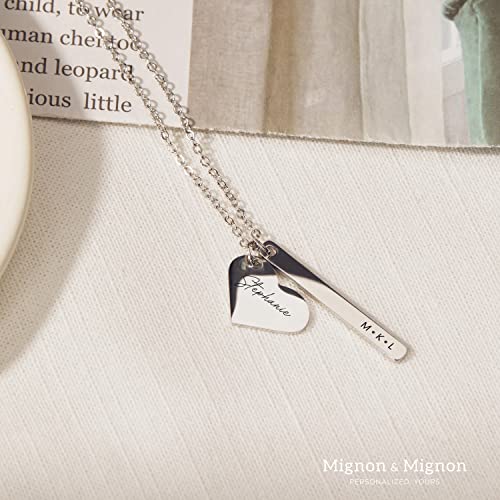 MignonandMignon-Mothers-Day-Necklace-with-Kids-Names-Heart-Vertical-Bar-Necklaces-for-Women-Personalized-Mom-Gifts-from-Daughter-Custom-Jewelry-Family-Initial-Name-Best-Friend-Friendship-Gift-H6N