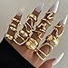 ZOVOLI 31 Pcs Chunky Gold Rings Fashion Stackable Rings for Women Statement Womens Rings Set Knuckle Band Ring Jewelry Gifts (ZOVOLI10-24638)