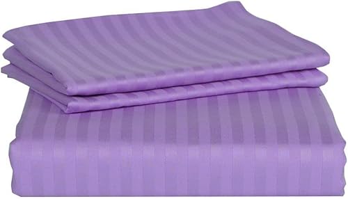 Comfo Stripe - Juego de sábanas de algodón egipcio puro de 800 hilos, 4 piezas, sábanas de algodón egipcio de 15 pulgadas de profundidad, sin