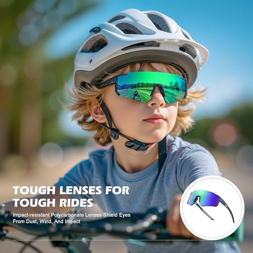 Image of Fanshen Youth Baseball Sunglasses for Kids - Polarized Sunglasses Softball Cycling for Boys Girls Ages 3-12 UV Protection
