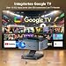 Beamer mit Google TV 14.0 Unterstützt 4K Autofokus 2200 ANSI 360°-Drehung