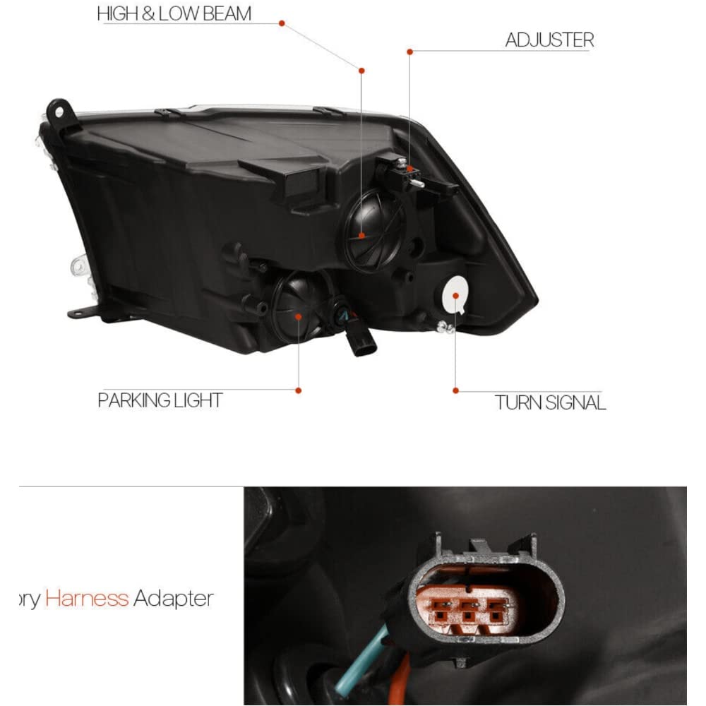 Amazon.com: PCHXQVQ Smoke Tinted Quad Headlight Amber Corner  