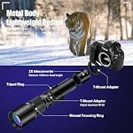 JINTU 1000mm f/8 Telephoto Lens Manual Focus for Canon EOS EF Mount T7 T7i T6 T6i T5 400D 4000D 2000D 1200D 90D 80D 60D 700D 70D 60D 5D IV III 6D 750D 650D 550D SLR Cameras