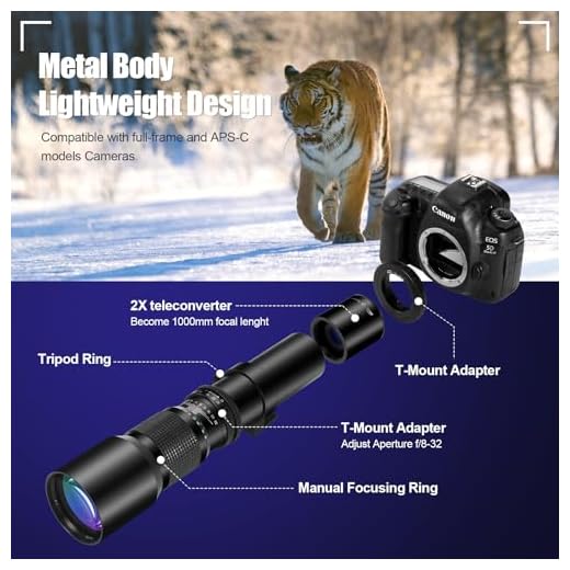 500-1000mm F8 Telephoto Lens for Canon