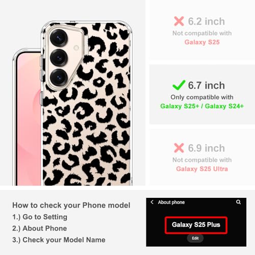MOSNOVO Case for Samsung Galaxy S25 Plus/Galaxy S24 Plus, [Buffertech 6.6ft Military-Grade Drop Protection] [Anti Peel Off Tech] Clear TPU Bumper Phone Case Cover Design - Black Leopard Print by MOSNOVO - Used condition - Image 2