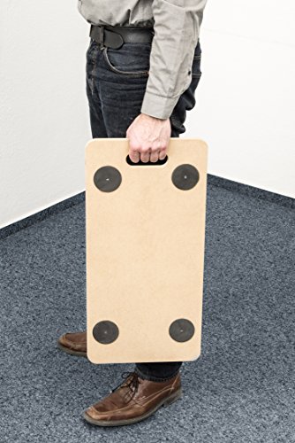 Metafranc Transportroller 590 x 290 mm - 200 kg Tragkraft - MDF-Platte - PP-Räder / Möbelroller / Transporthilfe für Umzug / Rollwagen für Möbel-Transport / Kistenroller aus Holz / 820040