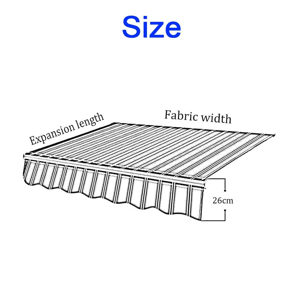 Wysuwana tkanina zastępcza markizy, osłona przeciwsłoneczna na balkon, regulowane rozmiary 2/3/4/5/6/7 m w paski wodoodporny materiał (4 x 1,5 m)