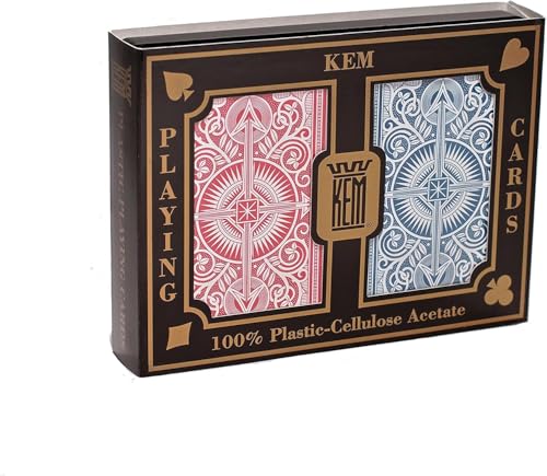 Kem Playing Cards Arrow Red and Blue, Bridge Size- Standard Index Playing Cards (Pack of 2) - 1007086