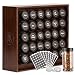 AllSpice Wooden Spice Rack, Includes 30 4oz Jars- Walnut