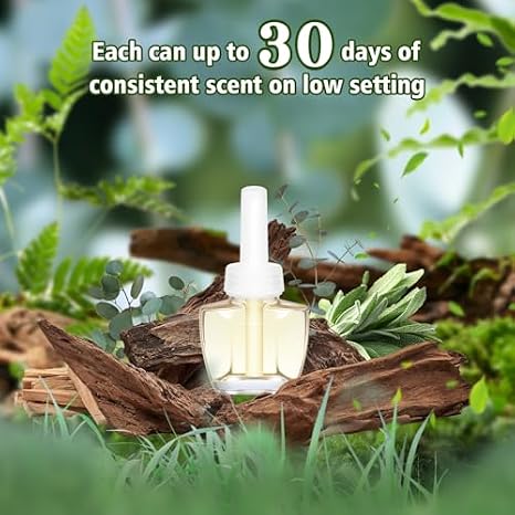 Plug in Air Freshener Refills 24 Pack, 15.84 Fl Oz, 6 Scents: Lavender, Linen, Vanilla, Palo Santo, Eucalyptus & Sage, Baby Powder Compatible with Air Wick & Glade, Not for Glade Plus