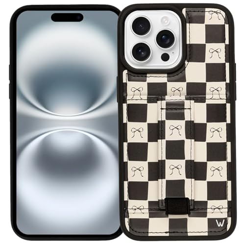 WALLI CASES for iPhone 16 Pro Max Case Aesthetic Wallet Phone Case Card Holder, Securely Holds up to 2 Cards - Cute, Trendy Phone Cover for Women, fits iPhone 16 Pro Max, with Kickstand & Finger Strap