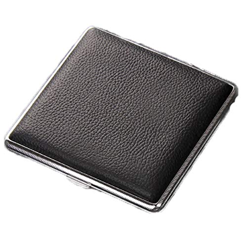 Preisvergleich Produktbild Wuqing Zigarettenbox Leder Zigarettenetui, Anti-Druck-Malergeschäft wasserdichte Zigarettenspitze Exquisite Packag Passend für Geburtstage Festivals PR-Planung,Schwarz,S