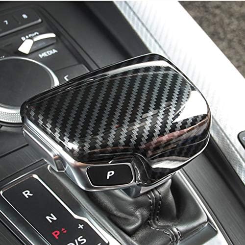 ZiWen Sport Style Carbon Fiber Print Gear Shift Knob Cover Trim for Audi A4 B9 A5 Q5 Q7 S4 S5 SQ5 2017 2018 2019 (Carbon Fiber Print)