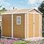 CDCASA 8x6 FT Resin Storage Shed, Waterproof Large Outdoor Shed with Floor & Lockable Door & Window & Vents, Plastic Tool Shed for Backyard, Patio, Poolside, Lawn, Wood Grain - Brown
