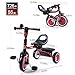 JMMD Toddler Tricycles Age 18 Months-5, Foldable Kids Trike with Removable Storage Basket, Toddler Bike Gift for Boys and Girls, Red
