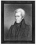 Andrew Jackson Photograph in a Black Beveled Frame - Historical Artwork from 1815 - US President Portrait - (5' x 7') - Gloss