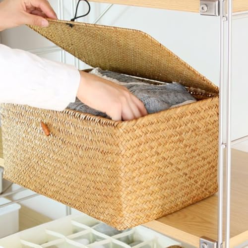 Caja de almacenamiento con tapa para evitar el desorden en el baño con diseño sencillo 6