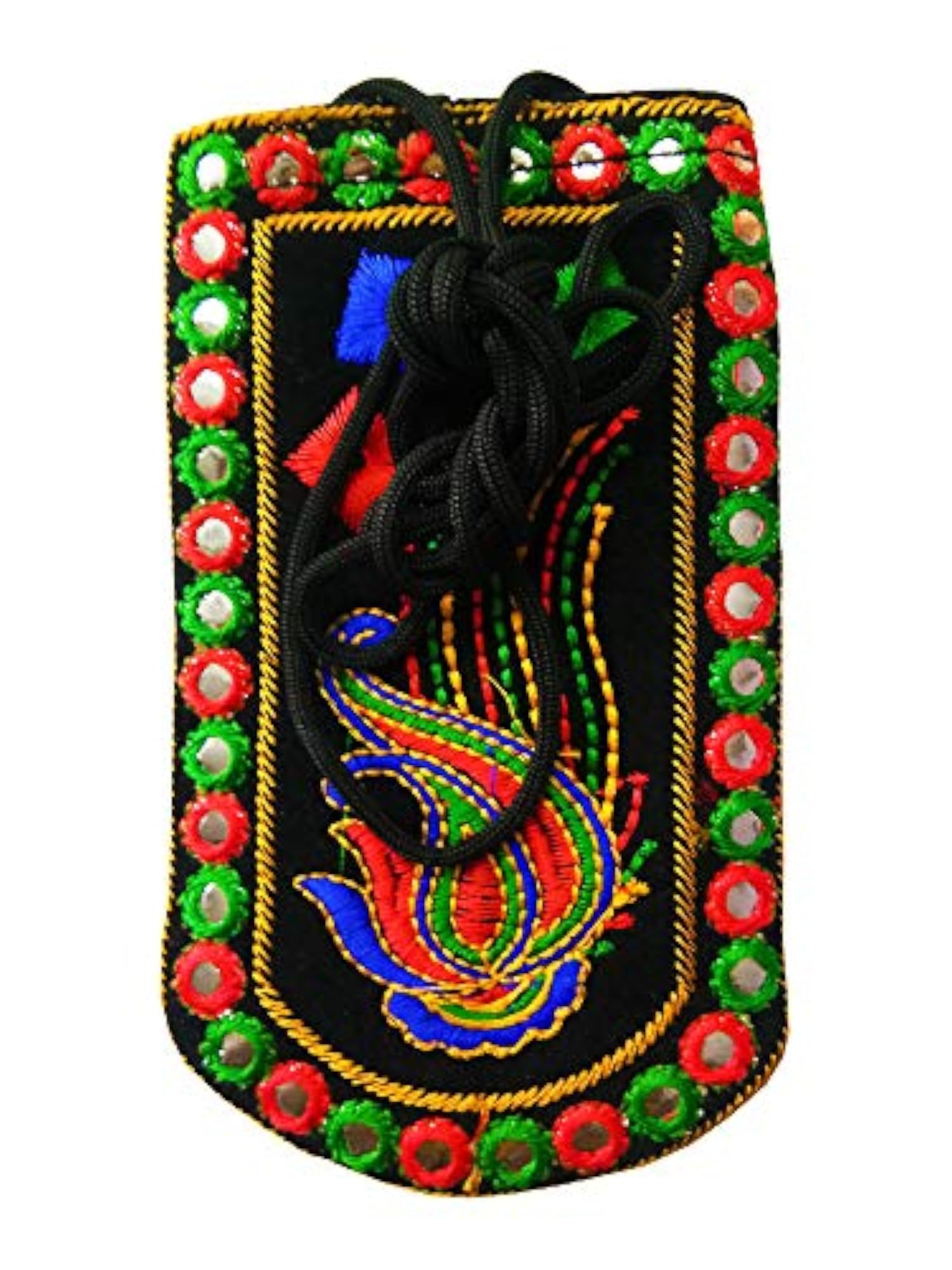 Traditional Mobile Pouch for Women with Waist Clip, Embroidered