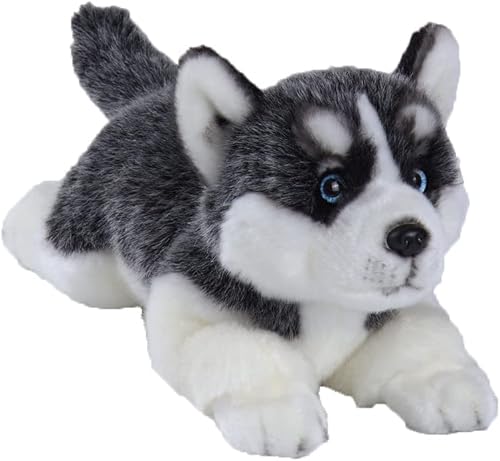 CU-MATE Perro de peluche de Husky siberiano, de simulación, realista y realista, suave, hecho a mano, juguete de peluche para cachorro, regalo para