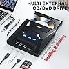 Unitek External CD DVD Drive, USB 3.0 Type-C Portable CD/DVD +/-RW Drive/DVD Player with SD Card Reader USB 3.0 USB C Hub CD ROM Burner Compatible for Laptop Desktop PC Mac Windows 11/10/8/7 Linux