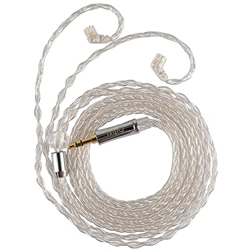High Sound Quality 8 Strands 4N Pure Silver Earphone Wire MMCX 0.78mm 2Pin QDC TFZ Upgrade Earphone Cable Headphone Replacement Upgrade Cable (2Pin,