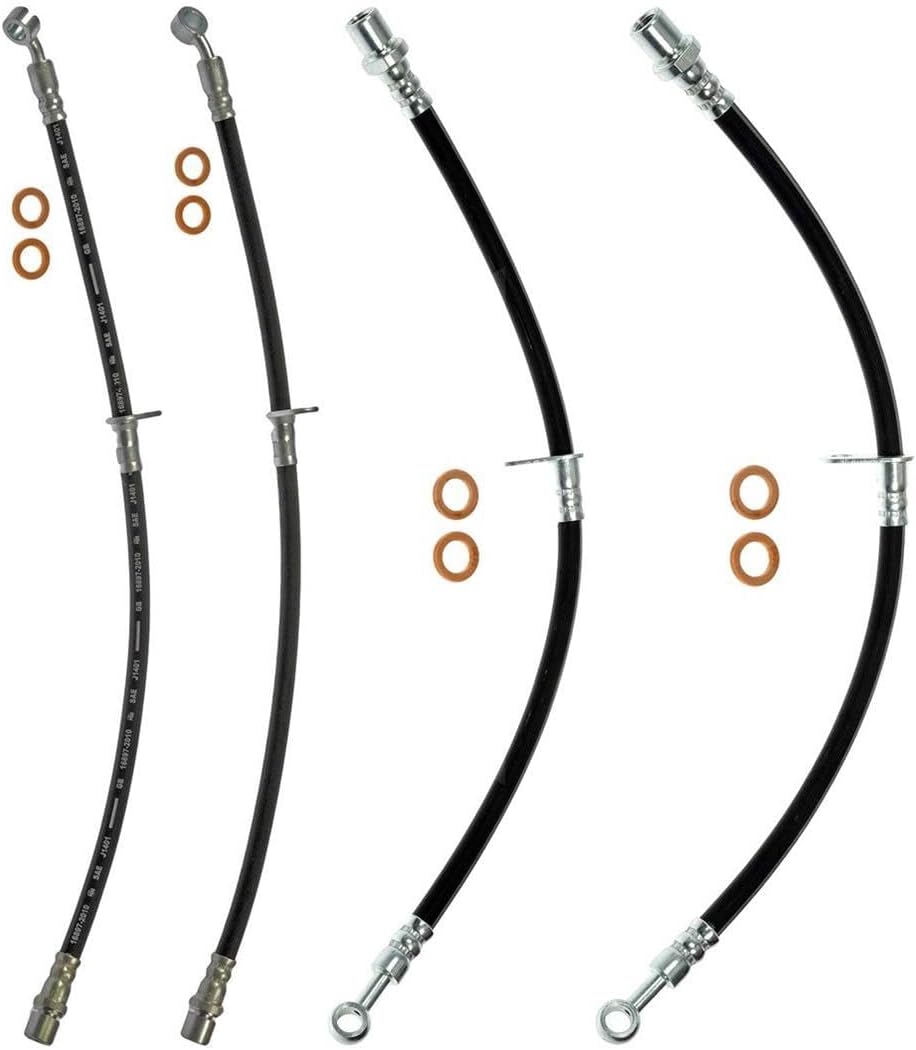 4x Brake Hose Front and Rear Brake Line Hose Kit Fits Subaru WRX STI 2017 2016 2015 2014 2013