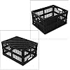 3-Pack 15 L Plastic Folding Storage Baskets, Collapsible Storage Crates, Black