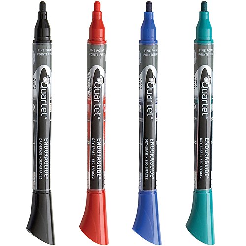 Quartet Dry Erase Markers, EnduraGlide, Fine Tip, BOLD COLOR, Assorted COLOR, 4 Pack (5001-17M)