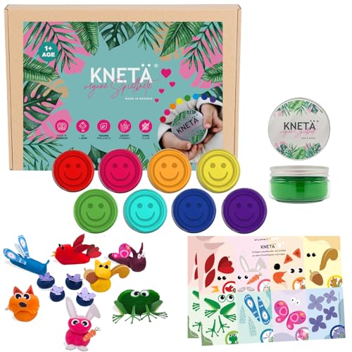 8er Knete Set inklusive 2 Bastelkarte Rosa I Für Kinder ab 1 Jahr I I 8 Farben
