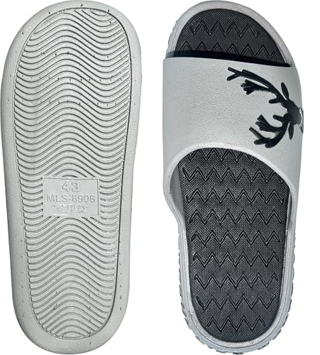 Buy BRUTON Stylish Eco-Friendly Slippers Light-Weight Slipper for Men (SLP-1074-GREY-8_BAZ) at Amazon.in - Image 4