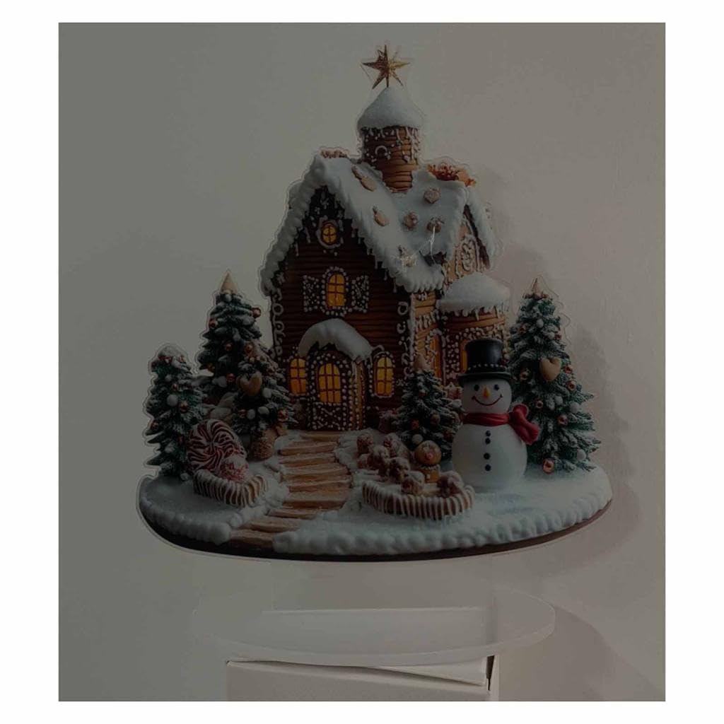 KIXZSAZ Vibrant 2D Flat Christmas House Statue Decoration Bringing Festive Energy To Celebrations Making Special Memories Christmas Gingerbread House Tabletop Ornament