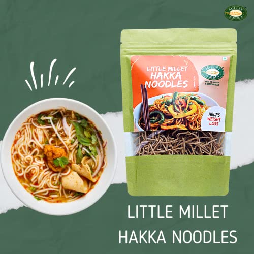 Image of Millet Amma Little Millet Hakka Noodles | 180 Gms Pack | Easy & Ready To Cook | Zero Maida & 100% Vegan | Best Choice For Instant Breakfast & Dinner | Healthy Foods | Gluten Free