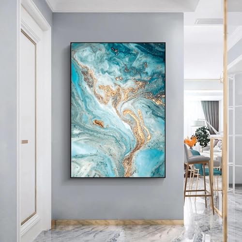 Art mural abstrait pour habiller un mur vide : la solution triptyque moderne 40x60 cm - 3