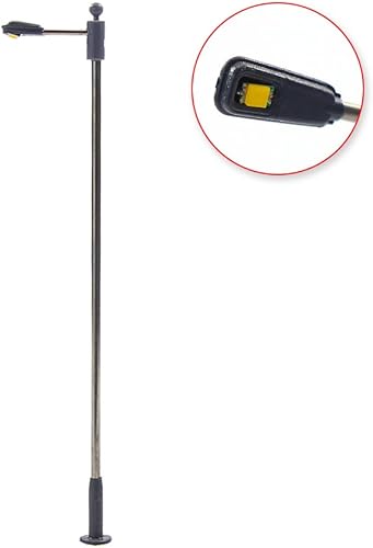Miniatura 4 de LQS09 - 10 piezas modelo de ferrocarril de lámpara de tren de poste de luz blanca cálida escala N TT LED adorno de jardín en miniatura