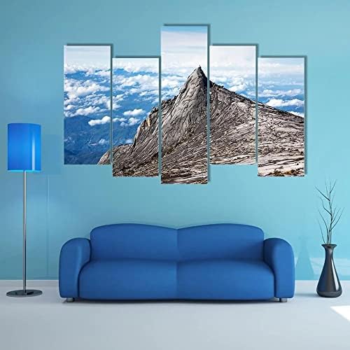 ERGO PLUS Modern Canvas Wall Art Paintings Pictures Artworks Accessories Kinabalu Mount Sabah Printed Poster Watercolor Modular Framework Stretched Framed Ready to Hang image 5