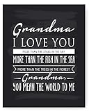 Grandma Gift, Grandma Quote Sign, Grandma Chalkboard Print, Unique Gift for Grandma, Grandma Gift from Granddaughter, Grandma Gift from Grandson - Ready to Hang, Hanger Included 8x10