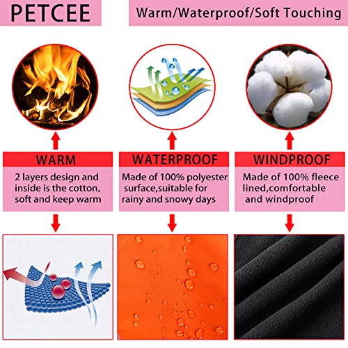 Petcee Waterproof Dog Winter Jacket, Dog Winter Coat Windproof Warm Winter Dog Jacket For Large Dog Pet Jacket For Cold Weather - 2 Layer (Orange L) #TOP1