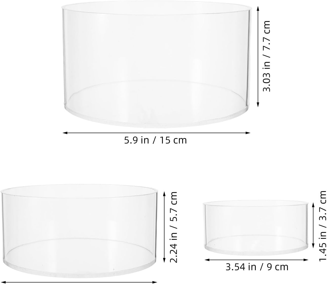 6pcs Acrylic Stands for Display - Round Tall Nesting Risers Cake Stands Tabletop Acrylic Display Shelf with Hollow Bottom for Party Buffet Food