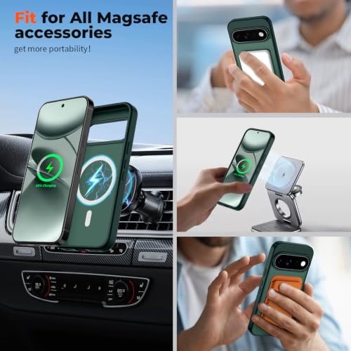 Image of SUPFINE Magnetic for Google Pixel 11 Pro XL Case - Forest Green | With Screen Protector,Translucent Matte,Built-in Magnets,Military Grade Drop Protection,Shockproof Phone Cover