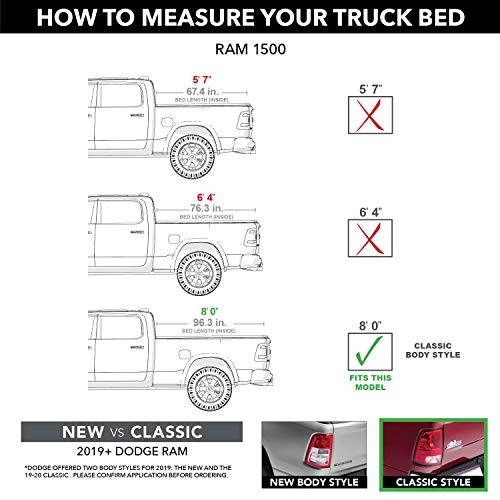 Truxedo Lo Pro Soft Roll Up Truck Bed Tonneau Cover | 548901 | Fits 2009 - 2018, 2019 - 2020 Classic Dodge Ram 1500, 2010-21 2500/3500 8' Bed (96.3") #TOP1
