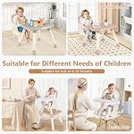 INFANS 7 en 1 Chaise haute bébé, chaise haute convertible pour bébés et tout-petits, siège de booster de salle à manger pour nourrissons, table de bâtiment, chaise de tabouret pour enfants avec plateau amovible … (Marron clair)