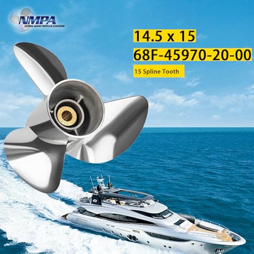Image of VIF Jason Marine OEM Upgrade Stainless Steel Boat Propeller Compatible with Yamaha 150hp 175hp 200hp 220hp 225hp 250hp F150 F175 F200 F225 Outboard Engines,15 Spline Tooth