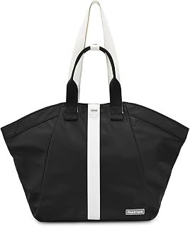 Fastrack Black & White Tote Bag for Women | Large Nylon Tote with Zipper Closure, Webbing Strap, Internal Utility Pockets... Price In India
