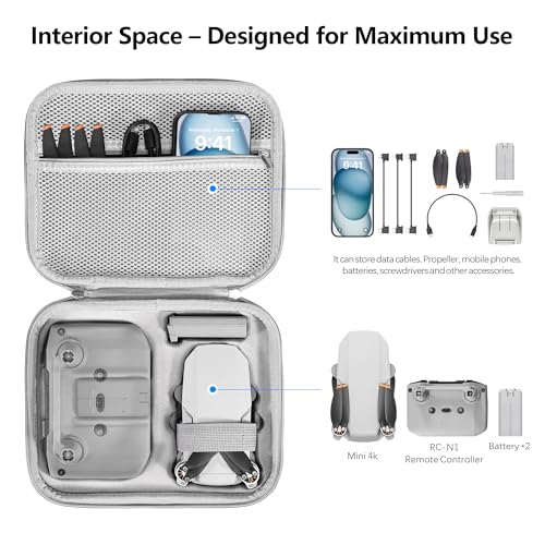 Sac DJI Mini 4K compact gris avec protection intégrale d'hélices - 2