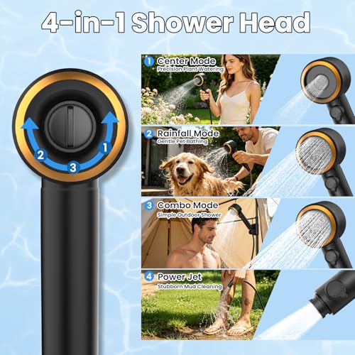 Ducha portátil para camping dessports, bomba recargable de 6000mAh para exteriores miniatura 5